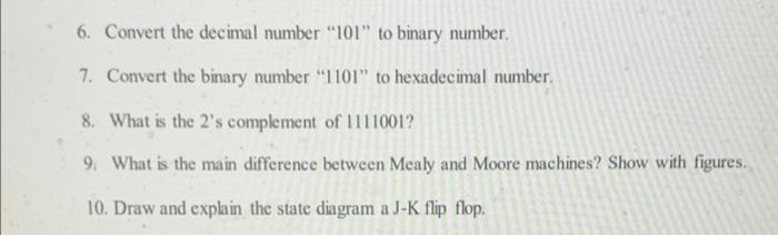 convert decimal number into binary number 101
