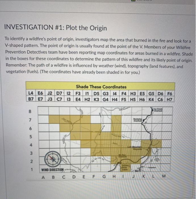 Solved INVESTIGATION #1: Plot the Origin To identify a | Chegg.com