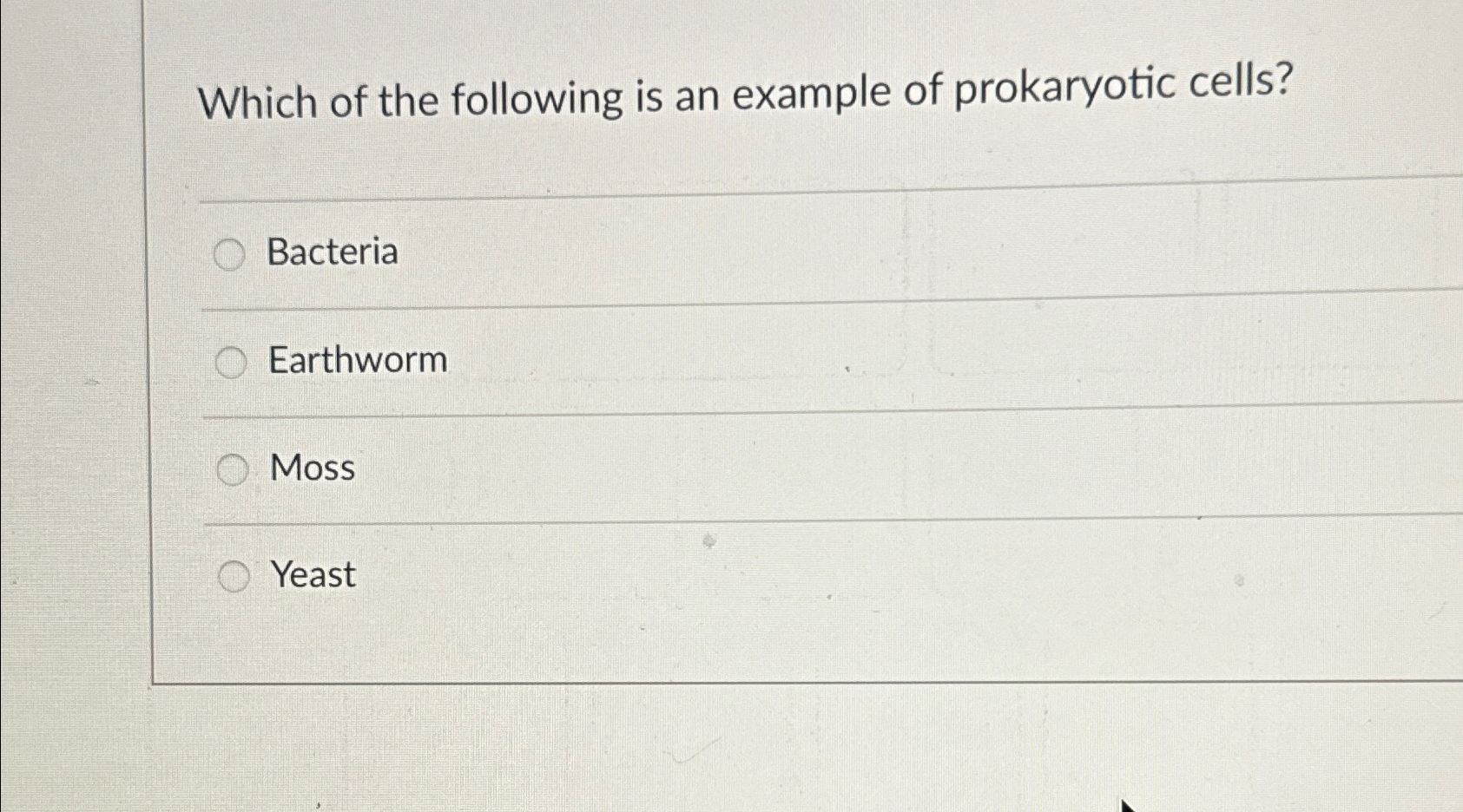 Solved Which of the following is an example of prokaryotic | Chegg.com