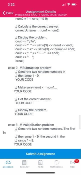 Solved Write a program that displays a menu allowing the | Chegg.com