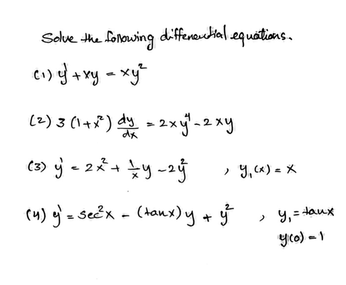 Solved Solve The Following Differential Equations 1 Y Chegg Com