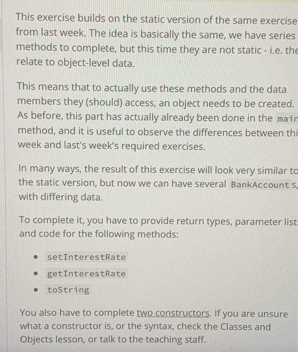 Solved This exercise builds on the static version of the | Chegg.com