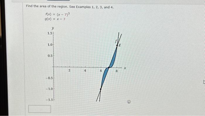 Solved Find the area of the region. See Examples 1, 2, 3, | Chegg.com