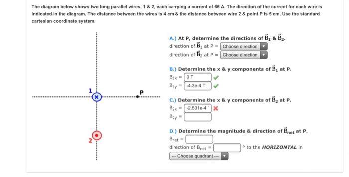 Solved The Diagram Below Shows Two Long Parallel Wires, 1 & | Chegg.com