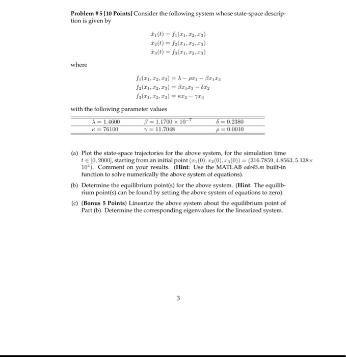 Problem #5 [10 Points] Consider the following system | Chegg.com