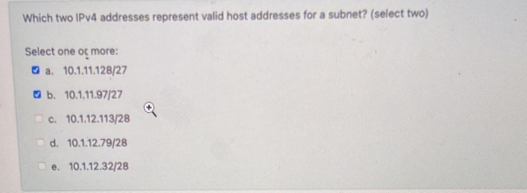 Solved Which two IPv4 addresses represent valid host
