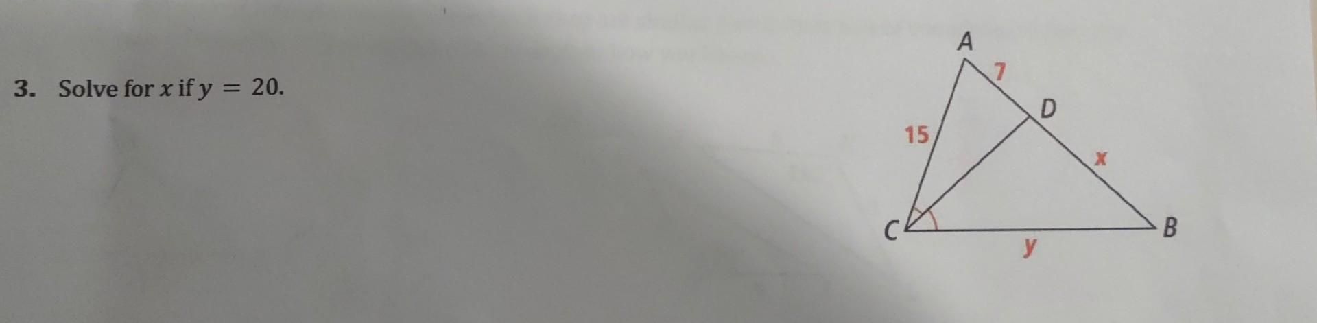 3. Solve for \( x \) if \( y=20 \).