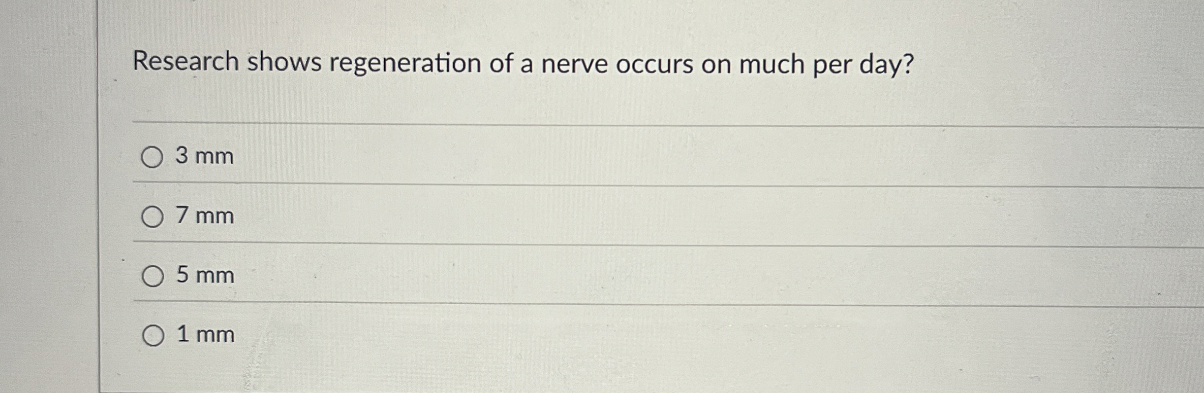 Solved Research shows regeneration of a nerve occurs on much | Chegg.com