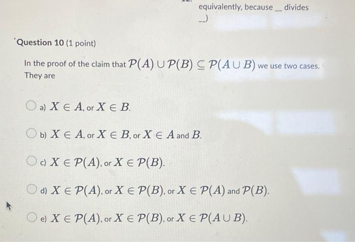 Solved Consider The Following Proof That For Any Sets A,B, | Chegg.com