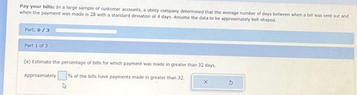 Solved Pay your bills: In a large sample of customer | Chegg.com