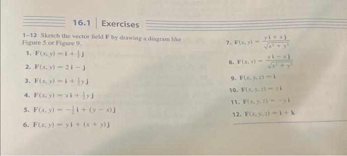 Solved 7. F(X) 16.1 Exercises 1-12 Sketch the vector field F | Chegg.com