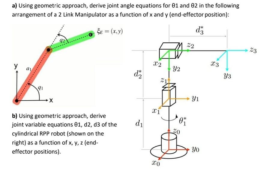 Solved Q4. Inverse Kinematics: Geometric Approach a) Using | Chegg.com