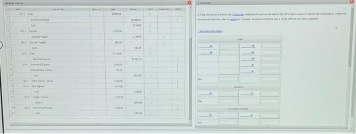Solved Post the journal Entries to the T accounts selecting 