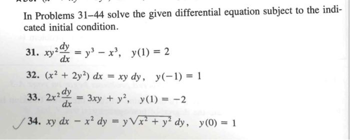 Solved 31. xyzdy In Problems 31-44 solve the given | Chegg.com