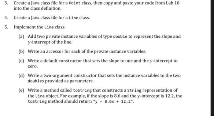 Solved 3. Create a Java class file for a Point class, then | Chegg.com