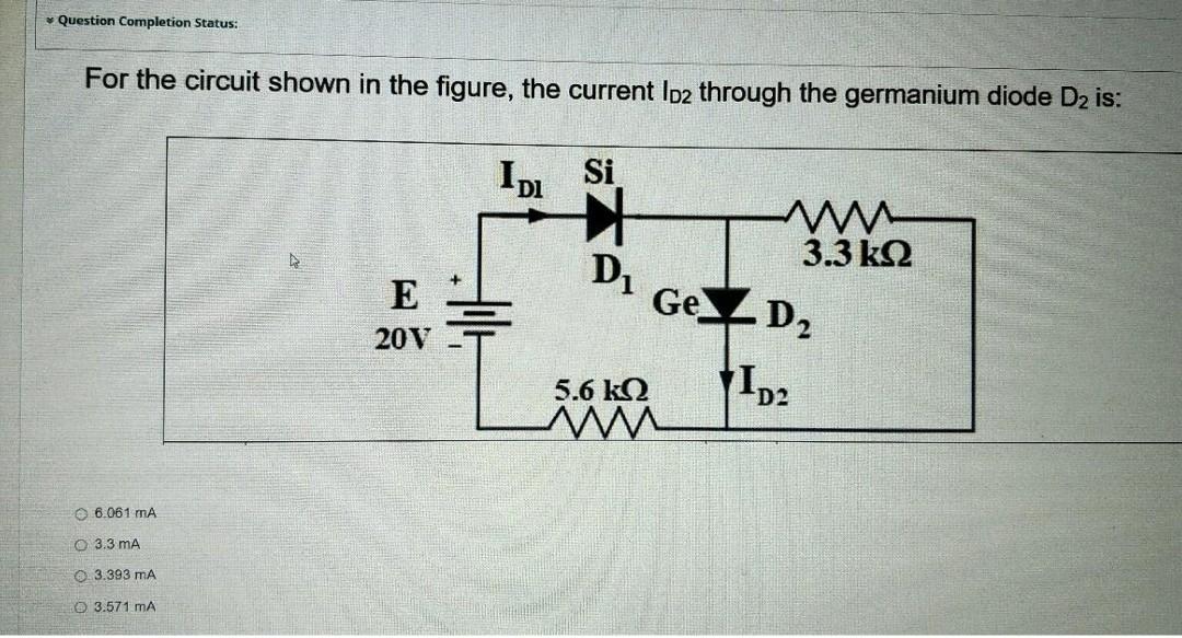 Solved Question Completion Status: For the circuit shown in | Chegg.com