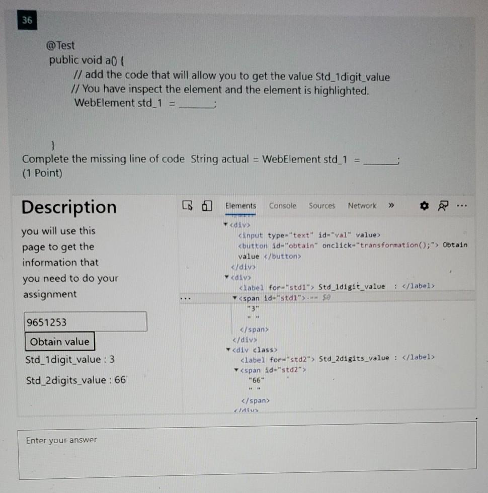 Solved 36 @Test public void at // add the code that will | Chegg.com