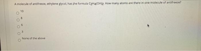 Solved A molecule of antifreeze ethylene glycol has the Chegg