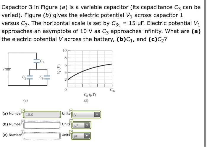 Solved Capacitor 3 in Figure (a) is a variable capacitor | Chegg.com