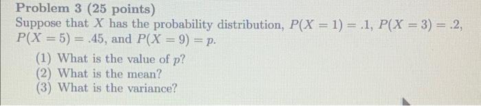 Solved Problem 3 (25 points) Suppose that X has the | Chegg.com
