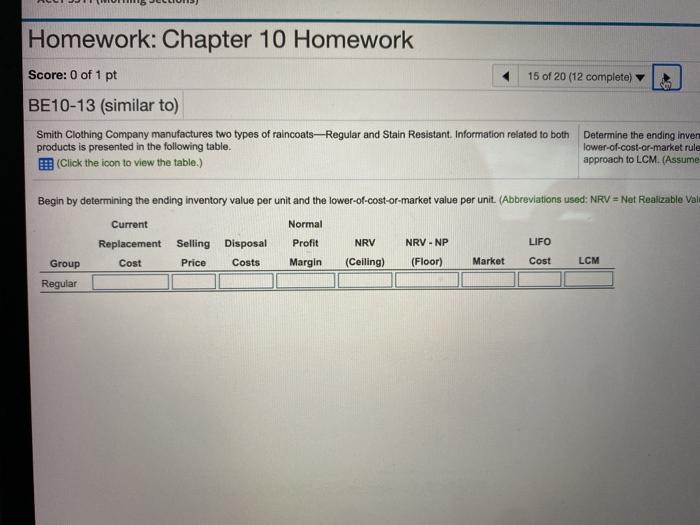 Solved Homework: Chapter 10 Homework Score: 0 of 1 pt 15 of | Chegg.com