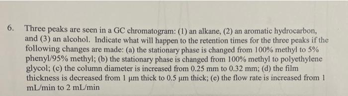 Three peaks are seen in a GC chromatogram: (1) an | Chegg.com