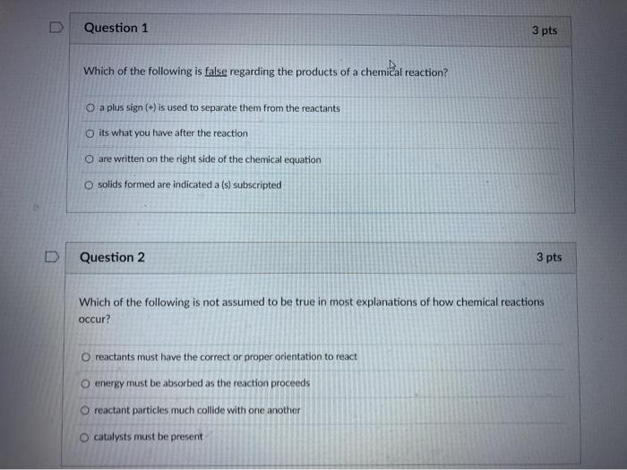 Solved Question 1 3 pts Which of the following is false | Chegg.com