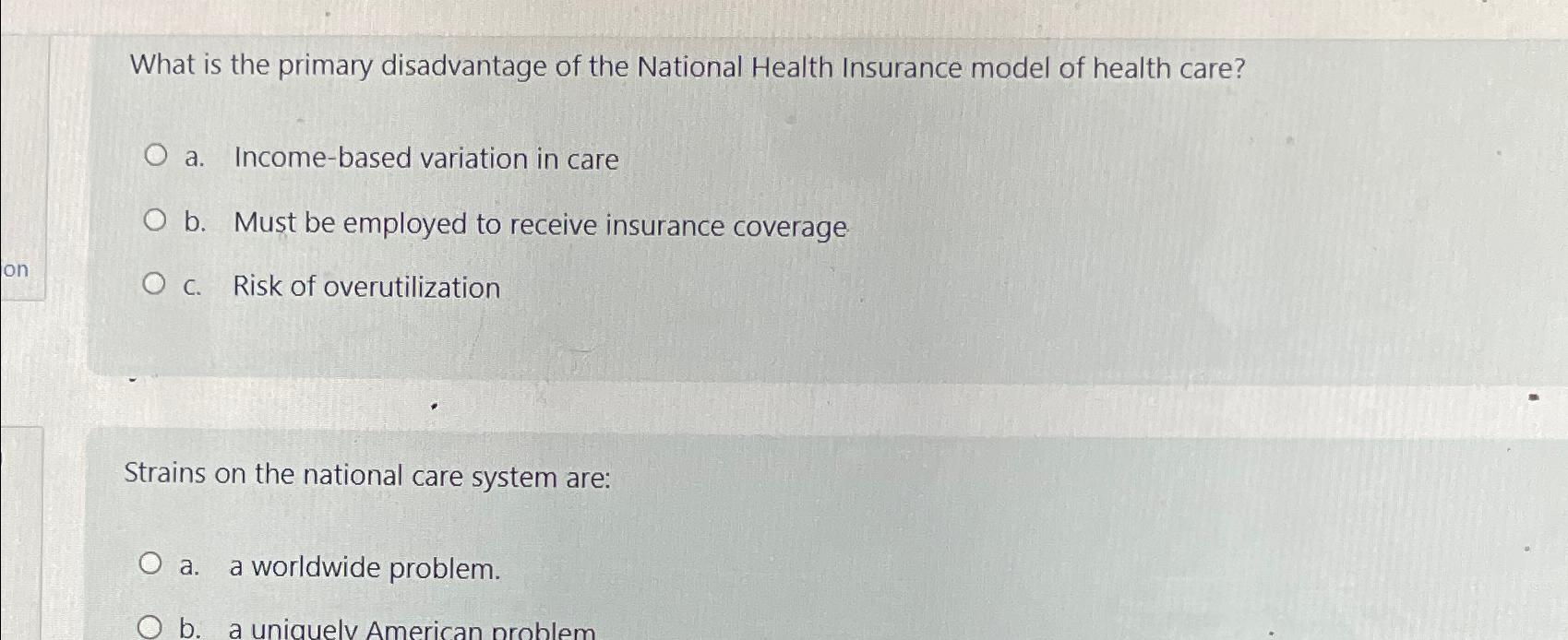 Solved What is the primary disadvantage of the National | Chegg.com