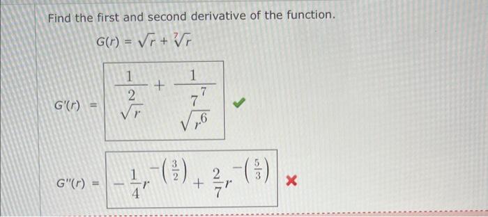 Solved Find The First And Second Derivative Of The Function