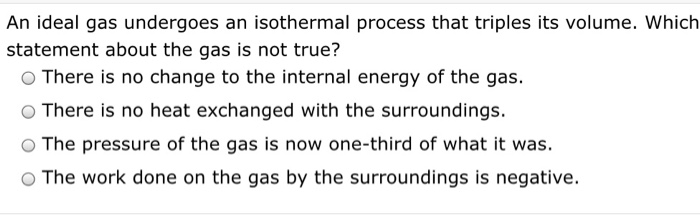 Solved An Ideal Gas Undergoes An Isothermal Process That | Chegg.com