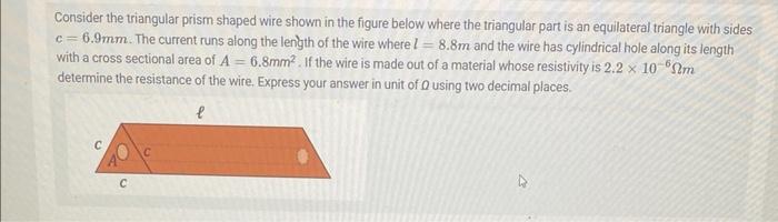 Solved Consider the triangular prism shaped wire shown in | Chegg.com