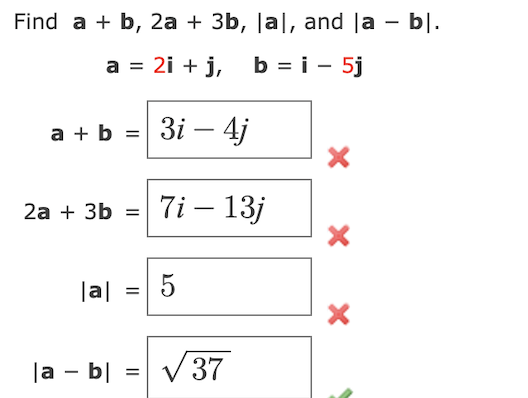 Solved Find A+b,2a+3b,|a|, ﻿and | Chegg.com