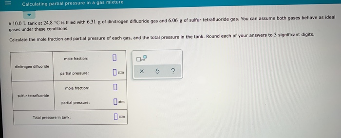 Solved Calculating partial pressure in a gas mixture A 10.0 | Chegg.com