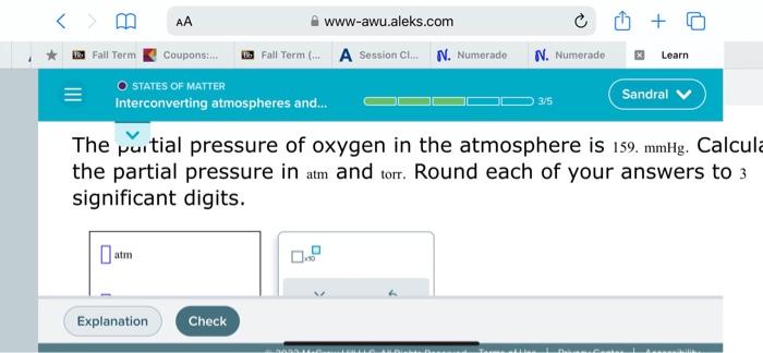 Solved The puitial pressure of oxygen in the atmosphere is | Chegg.com