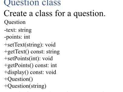 Solved please create a class question and a class NAquestion | Chegg.com