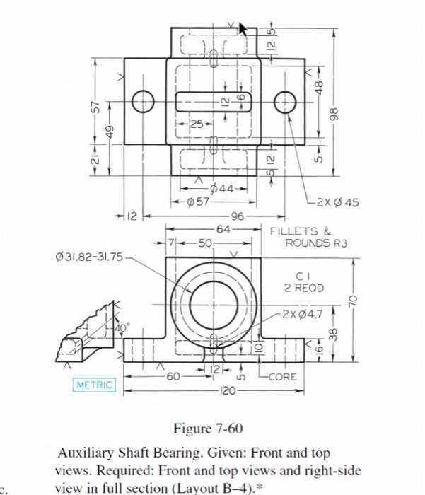 Solved Can you draw it in solidworksand send the three views | Chegg.com