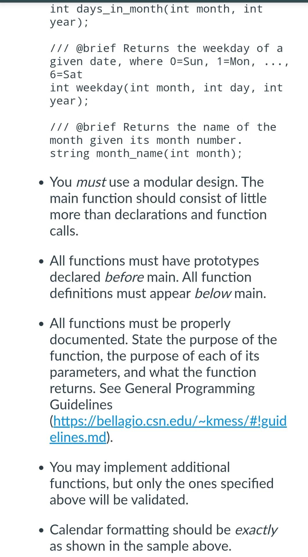 Solved Write a modular C++ program that reads in a month and | Chegg.com