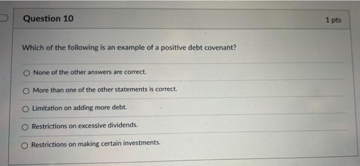 Solved Question 10 1 pts Which of the following is an | Chegg.com