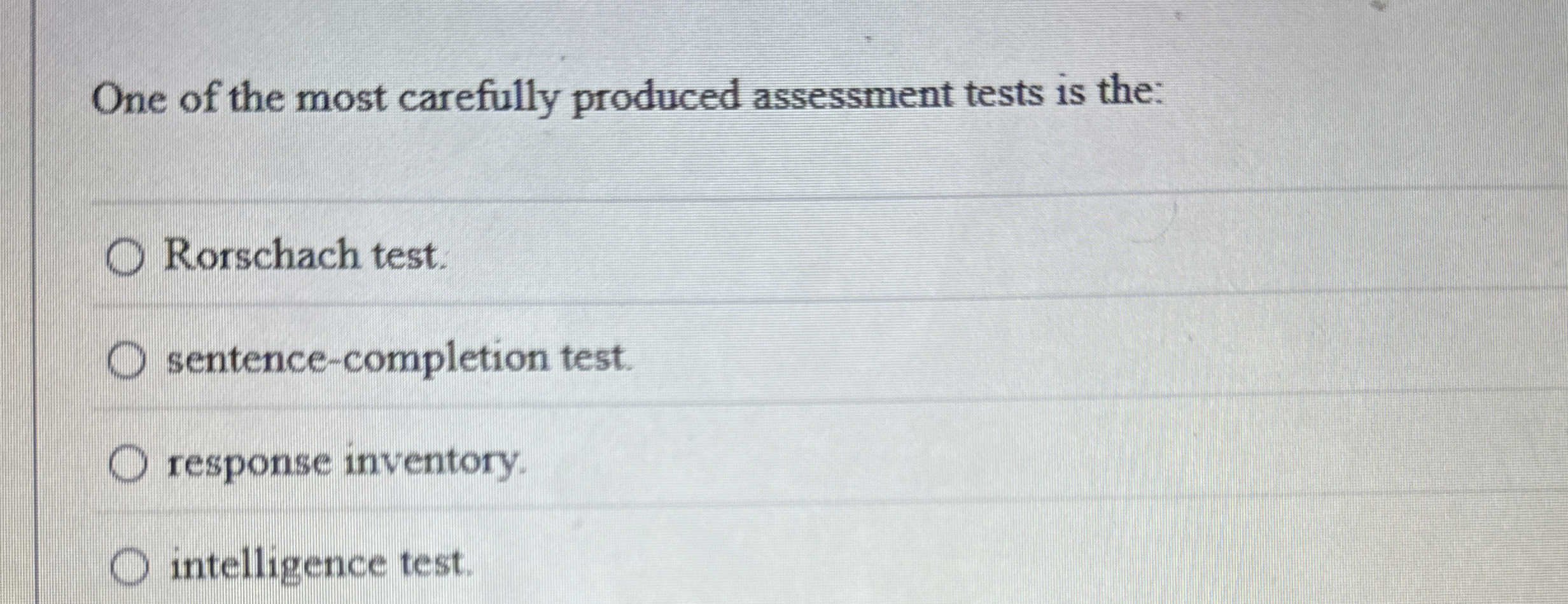 Solved One of the most carefully produced assessment tests