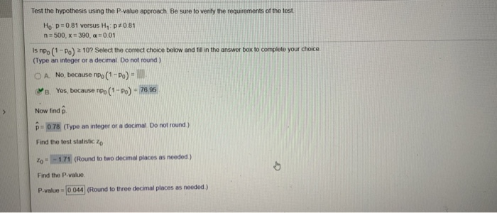 Solved Test the hypothesis using the P-value approach. Be | Chegg.com