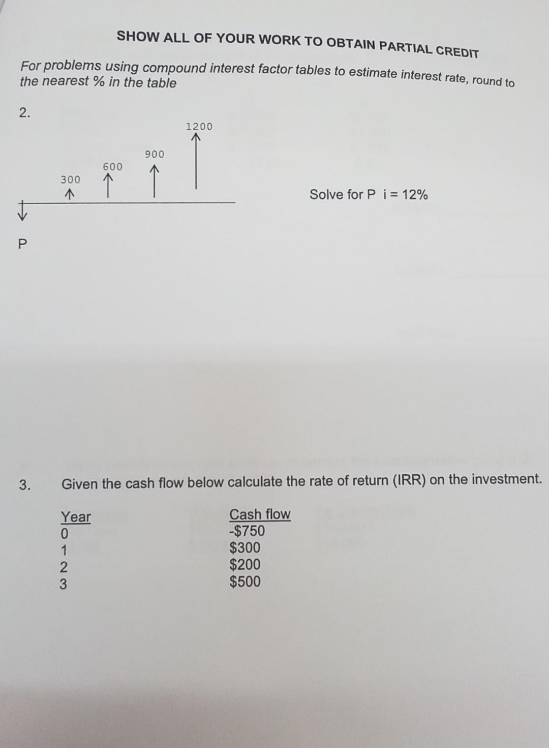 Solved SHOW ALL OF YOUR WORK TO OBTAIN PARTIAL CREDIT For | Chegg.com