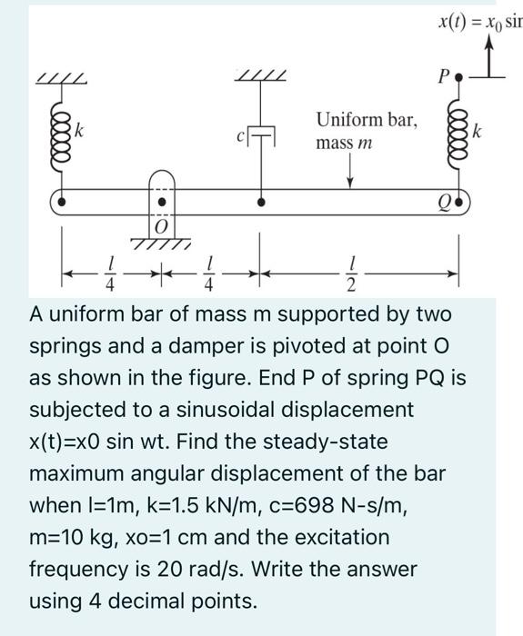 Solved X T Xo Sir Llll R Uniform Bar Mass M Loc Chegg Com