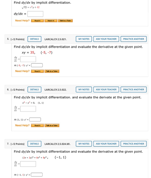 Solved Find dy/dx by implicit differentiation. 8r? - 8y2 = | Chegg.com