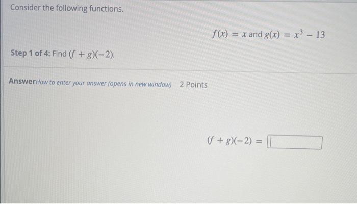 Solved Consider the following functions. f(x)=x and | Chegg.com