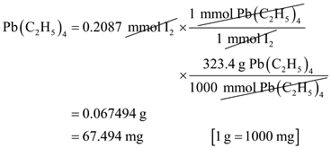 Solved The Tetraethyl Lead Pb C2h5 4 In A 25 00 Ml Sample Of Av Chegg Com