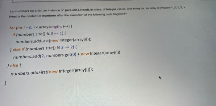 Summary of the methods of java.util.LinkedList | Chegg.com