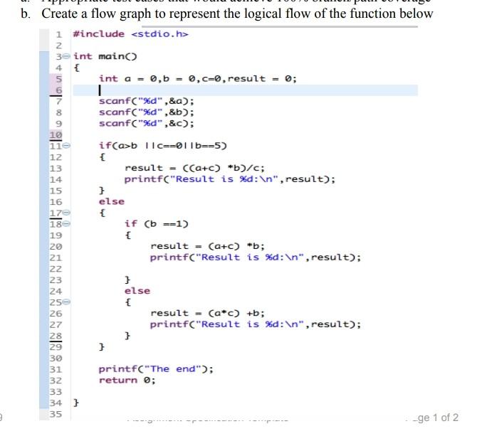 Solved VI b. Create a flow graph to represent the logical | Chegg.com