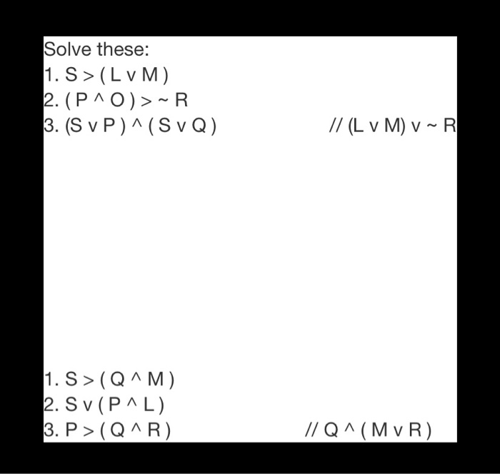 Solved Solve These 1 S Lvm 2 P O R 3 S V P S Chegg Com