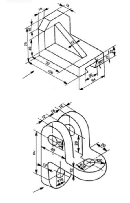 Solved Draw The Front, Side And Top Views Of The Objects 