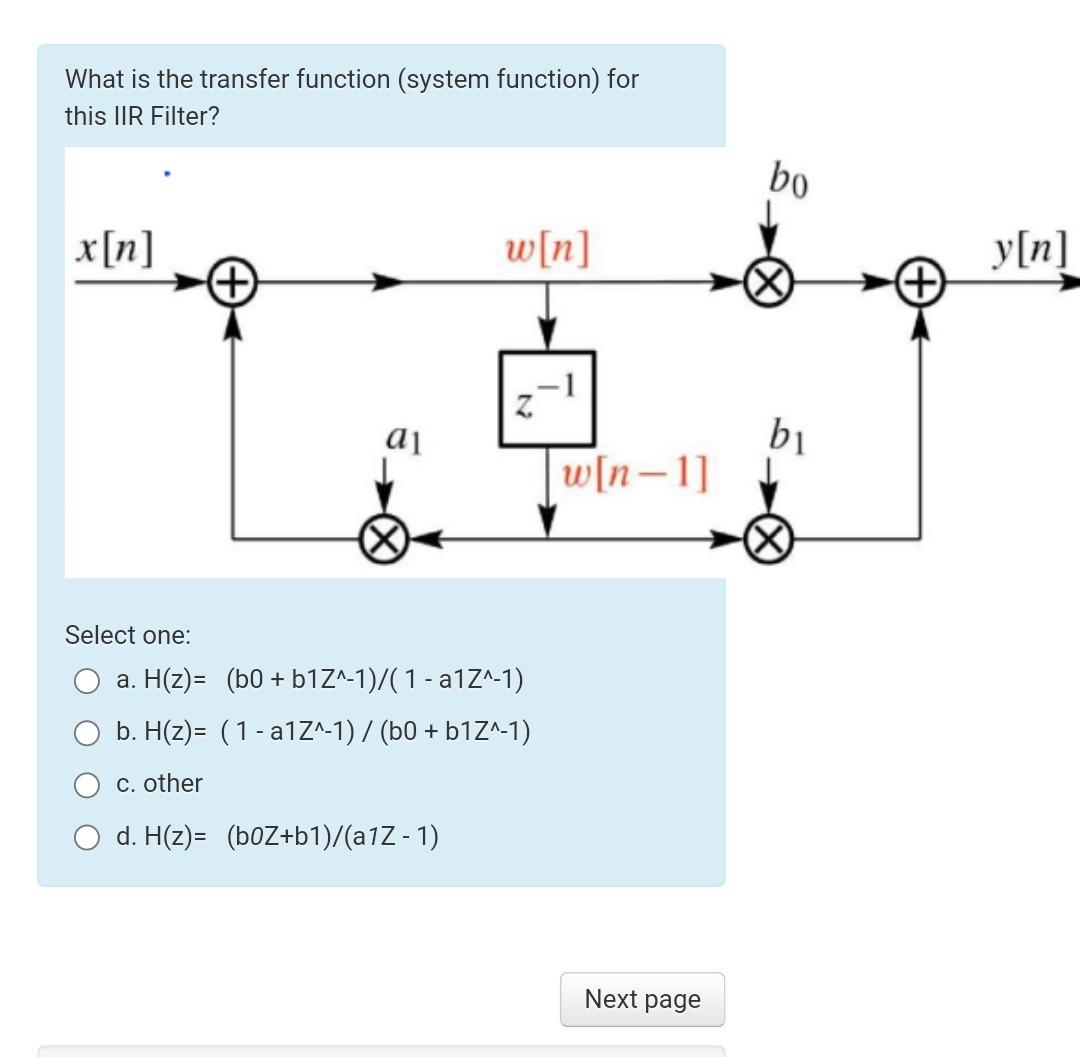 Solved What is the transfer function (system function) for | Chegg.com